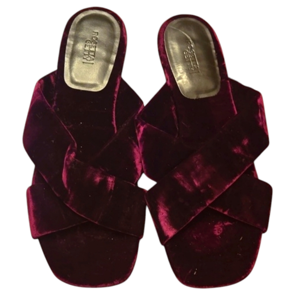 Rosetta Getty Purple Velvet Sandals
